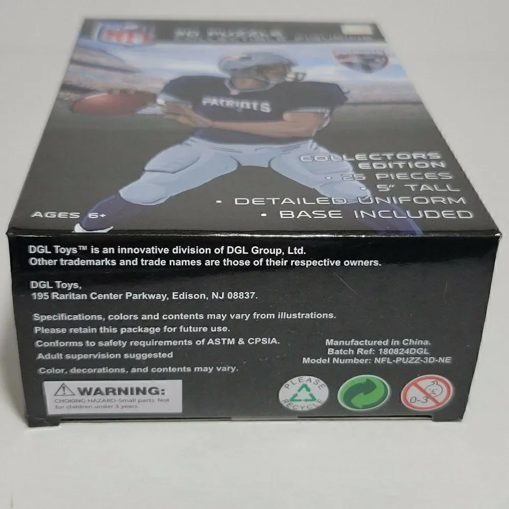 New England Patriots 3D Puzzle Uniform Collectible Figurine 25 Pieces NFL Gift‎
